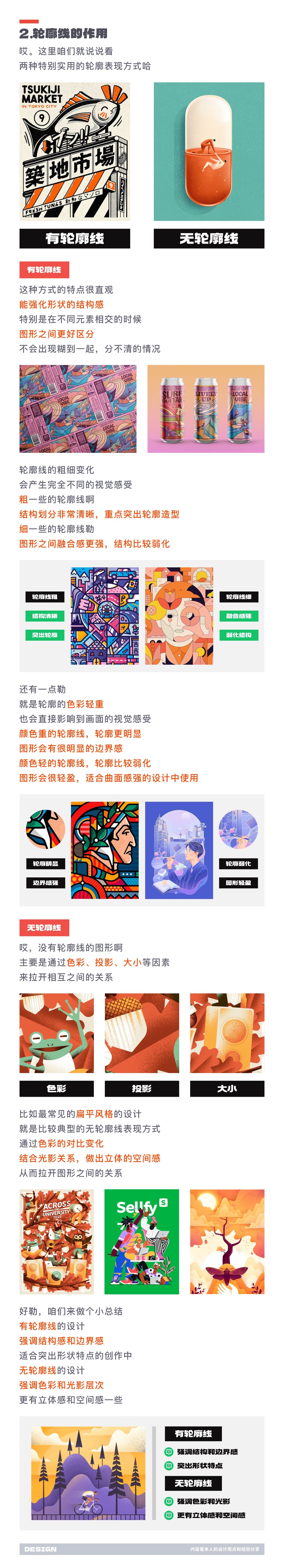 手绘/LOGO 都能用的轮廓概括法,帮你快速学会!